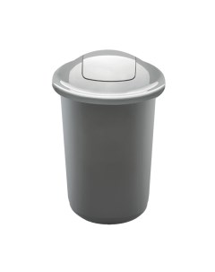 Ведро для мусора 50 л Top bin серебряное с плавающей крышкой Plafor