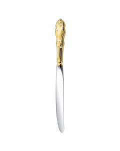 Нож столовый Серебряная роза позолоченная ручка С21908 1 Кольчугинский мельхиор