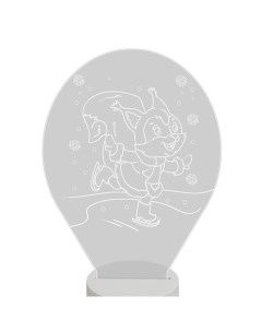 Ночник детский светильник настольный с 3D светодиодный беспроводной на батарейках белый Magic lady