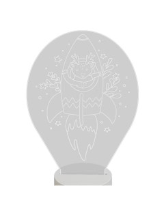 Ночник детский светильник настольный с 3D светодиодный беспроводной на батарейках белый Magic lady
