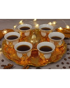 Золотой турецкий набор для кофе Shampurs