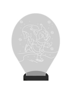 Ночник детский светильник настольный с 3D светодиодный беспроводной на батарейках черный Magic lady