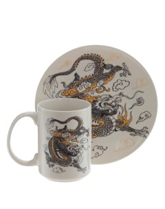 Набор посуды кружка с тарелкой Дракон 500 мл 20х20х13 см 794341 Remeco collection