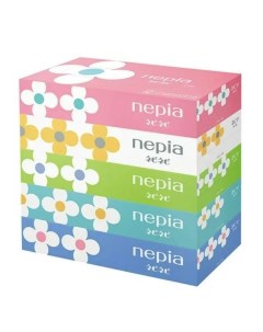 Салфетки бумажные Nepi Nepi Mate для рук и лица двухслойные 197х217 мм 150 шт 5 пачек Nepia