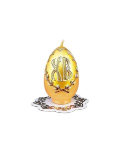 Пасхальная свеча яйцо ХВ С ВЕРБОЙ 4х6 см Омский свечной