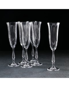 Набор бокалов для шампанского 190 мл Fregata optic 6 шт Crystalite bohemia