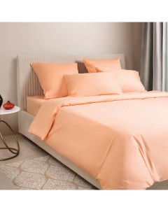 Комплект постельного белья Моноспейс Евро персиковый Ecotex