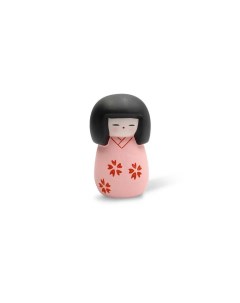Сувенир мини куколка КОКЭСИ 10см ручная работа розовый made in Japan Hatamoto