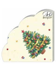 Бумажные салфетки Rondo Новогодняя ель с рисунком 12 шт Art bouquet