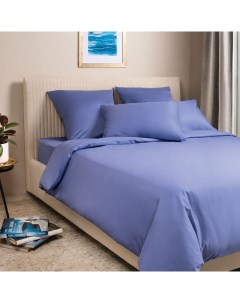 Комплект постельного белья Моноспейс Евро синий Ecotex