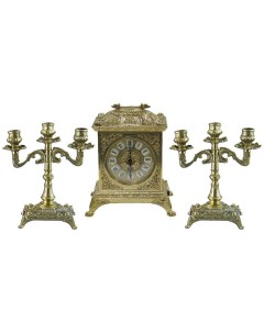 Часы Ларец каминные и 2 канделябра на 3 свечи Размер 23x18 5x14 5 см Alberti livio