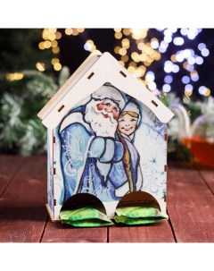 Чайный домик на два ряда Дед Мороз и Снегурочка 15 5x9 6x20 см Дарим красиво