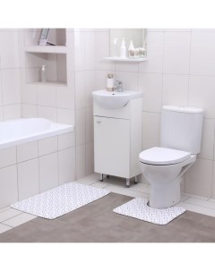 Набор ковриков для ванны и туалета Винель 2 шт 40x50 50x80 см цвет МИКС Доляна