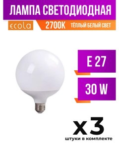 Лампа светодиодная E27 30W G120 2700K арт 658849 3 шт Ecola
