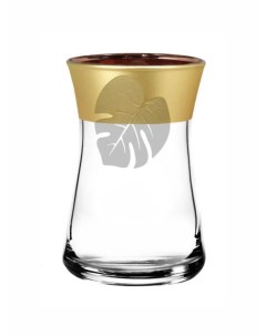 Набор турецких стаканов Армуды с алмазной гравировкой Монстера 6 шт 160мл Promsiz