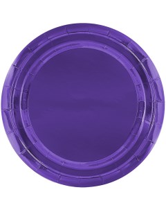 Тарелки бумажные одноразовые Фиолетовый металлик 23 см 6 шт Волна веселья