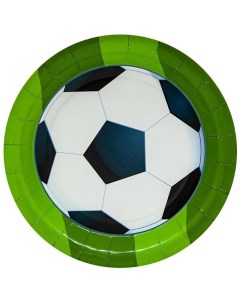 Тарелки бумажные одноразовые Футбольный мяч 18 см 6 шт Дон баллон