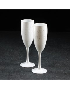 Набор бокалов для шампанского Вайт рок 170 мл 2 шт цвет белый Gidglass
