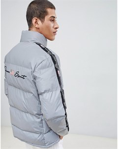 Дутая куртка из светоотражающей ткани с полосками и логотипом сбоку Penn sport