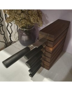 Универсальная настольная подставка для ножей KS021UWN массив ореха Woodinhome