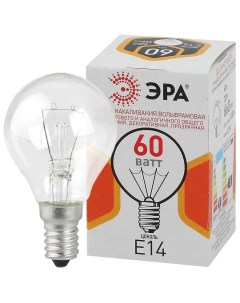 Лампа накаливания шарик прозрачная 60Вт 230В E14 Era