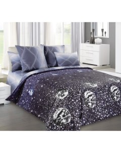 Комплект постельного белья Песня звезд 1 Зима Лето 2 спальный перкаль синий Текс-дизайн