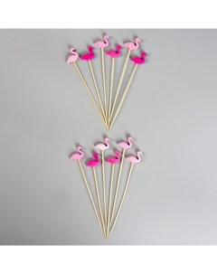 Шпажки Фламинго в наборе 12 штук цвета МИКС Nobrand