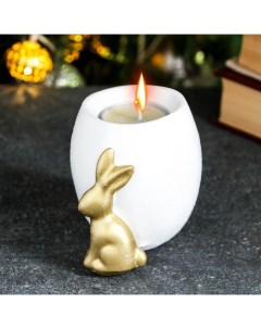Подсвечник Кролик интерьерный золото 10см Хорошие сувениры