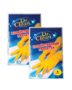 Перчатки Dr Clean хозяйственные резиновые Размер S 2 пары Dr. clean