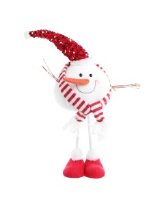 Фигурка Снеговик в шарфе текстиль 40 см Sote toys