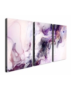 Большая модульная картина мрамор картина триптих фиолетовый мрамор 102 х 57 см Maskoff