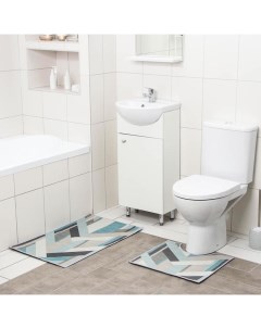 Набор ковриков для ванны и туалета Свэч 2 шт 50x80 40x50 см Доляна