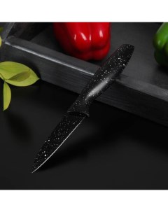 Нож с антиналипающим покрытием Зефир для овощей лезвие 9 см цвет чёрный Доляна