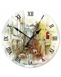 Часы настенные часы из стекла 01 093 Улица в Венеции Династия