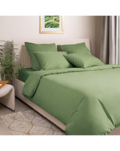 Комплект постельного белья Евро Моноспейс зеленый Ecotex