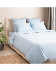 Комплект постельного белья Моноспейс Евро голубой Ecotex