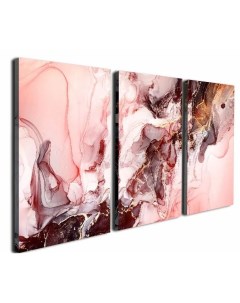 Большая модульная картина мрамор картина триптих розовый мрамор 102 х 57 см Maskoff