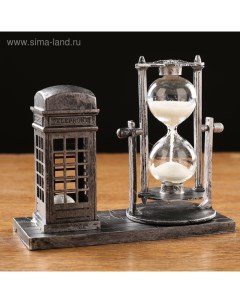 Песочные часы Красная будка сувенирные с подсветкой 15 5 х 6 5 х 12 5 см Nobrand