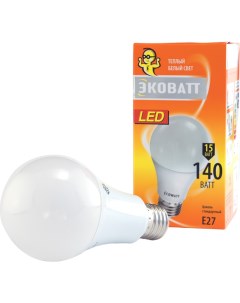 Лампа св диод A60 230В 15W 3000K E27 теплый белый свет груша 4606400206118 Ecowatt