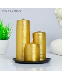 Набор свечей золотой тарелка Омский свечной