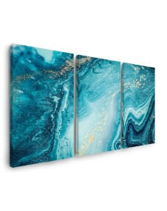 Большая модульная картина мрамор картина триптих морской мрамор 102 х 57 см Maskoff