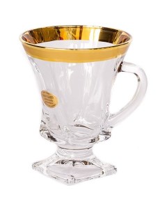 Кружки для горячих напитков 150мл 6 шт Квадро Матовая полоса золото 141231 Union glass