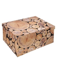 Коробка для хранения деревянные кругляшки 51х37х24 см Koopman international