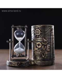 Песочные часы Море любовь сувенирные с карандашницей 16 5 х 8 х 13 см Nobrand