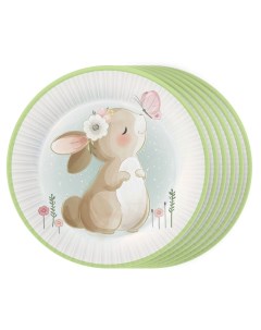 Набор одноразовых тарелок Милые кролики 180 мм 6 шт Nd play