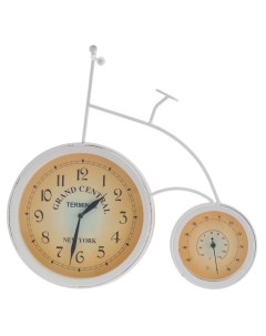 Часы настенные декоративные с термометром 46x11x44 см D 25 15 см KSM 266188 Remeco