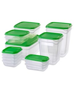 Набор контейнеров 17 шт прозрачный зеленый Ikea