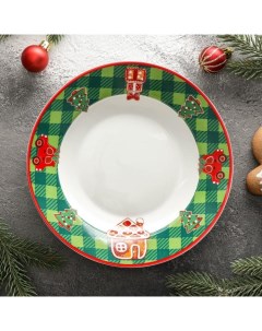 Тарелка суповая Новый год Пряничный домик 500 мл d 20 2 см Magistro