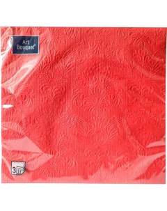 Салфетки бумажные Барокко красные 3 слоя 33 х 33 см 16 шт Art bouquet