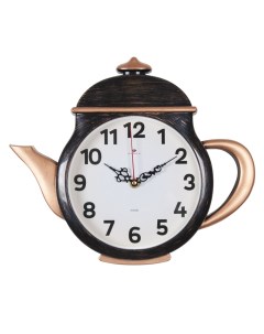 Часы чайник 29х34 см корпус черный с медью Классика Рубин